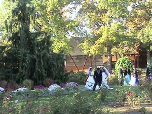 wedding party at the Queens Botanical Garden in Flushing Queens NYC
