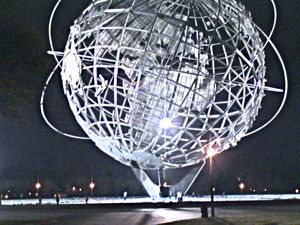 Unisphere night Flushing Meadows Corona Park Queens NYC