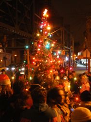 xmas tree lighting in woodside queens ny nyc