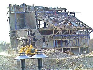 Shea Stadium demolition in Flushing Queens NY