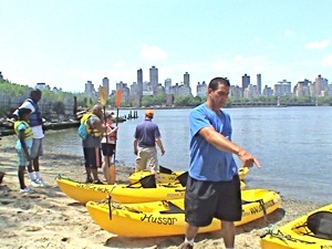 kayaking in Queens in east river LIC Boathouse Long Island City NY