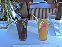 ginger beer sorrel african drinks at Jakk Restaurant near Belmont Race Track Middle Village Jamaica Queens NY