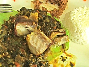 smoked mackerel spnach mushrooms okra jakk restaurant middle village queens ny