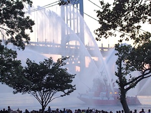 fireboat on east river queens nyc 2011