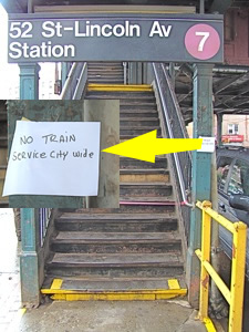 MTA shutdown in NYC august 27 2011