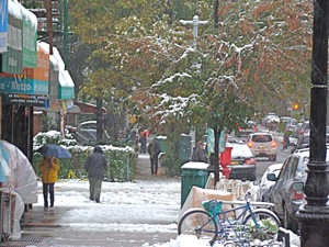 snowy halloween in queens