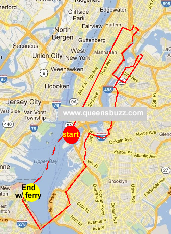 5 boro bike ride map 2012 map of queens segment of 5 boro bike tour queens map