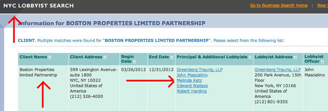 melinda katz former lobbyist for boston properties