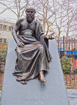 socrates statue photo athens square park queens