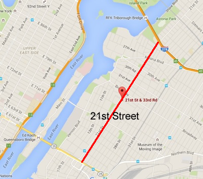 map of 21st street vision zero queens lic astoria long island city