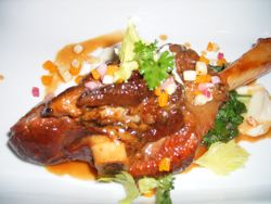braised lamb shank at Arome A Cafe in Astoria Queens NY